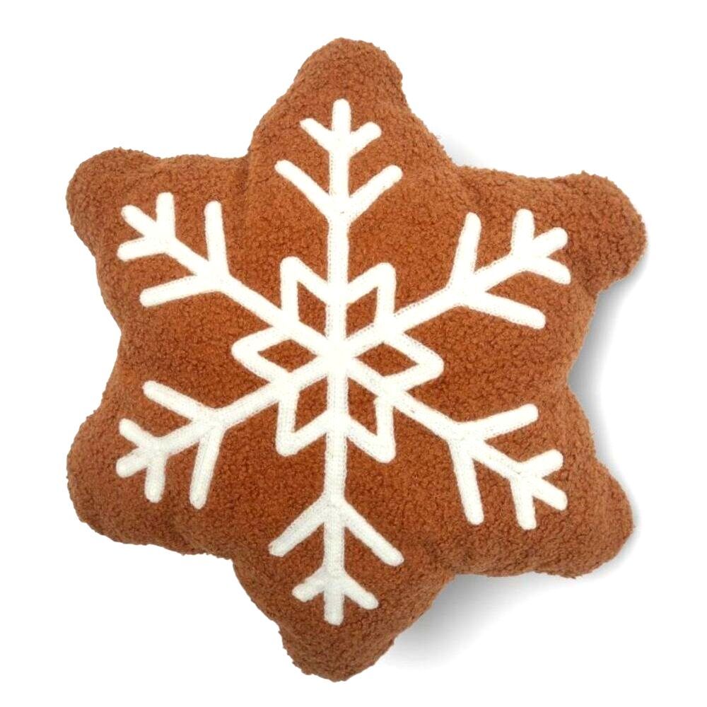 4Pc Gingerbread Man House Snowflake Boucle Sherpa Grandmacore Throw Pillows Set - Picture 6 of 10